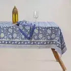 Hand Block Floral Table Cover Indian 100% Cotton Light Decor Dining Cloth