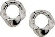 [Pierced Owl] 6GA 316L Stainless Steel Wavy Twisted Hinged Clicker Rings for Stretched Piercings, Sold as a Pair