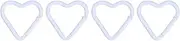 [Vagocom] 4Pcs Heart Shaped Keychain Clip,1.7Inch Aluminum Alloy Spring Snap Heart Key Ring Hook