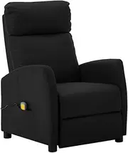 Black Faux Leather Massage Chair, Home Recliners for Living Room, Heated Reclinable Sofa Seat, Small Single Recliner Chair for Adults, Gaming Chairs Massage