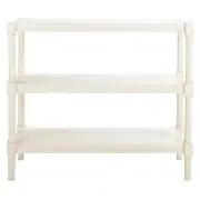 Rafiki 13.75 in. Distressed White Rectangle Wood Console Table with Shelf