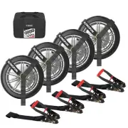 Kingfun Car Tie Down Straps for Trailers 4 Pack - Car Hauler Straps with Flat...
