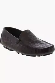 Robert Graham Crossbones Driving Shoe Brown Leather Loafer Men US size 10