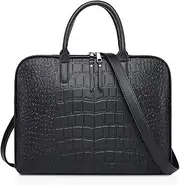 [NICOLE & DORIS] Laptop Bags for Women 13-14 Inch Large PU Leather Tote Bag Men Laptop Handbag Ladies Business Work Bag Retro Leather Briefcase