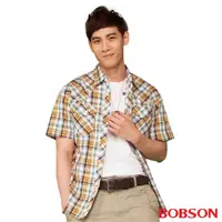 在飛比找momo購物網優惠-【BOBSON】男款腰身短袖襯衫(黃綠24003-30)