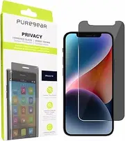 [PureGear] 2-Way Privacy Tempered Glass Screen Protector Compatible w/ Apple iPhone 14 (2022) 6.1", Self Alignment Installation Tray, Touch Sensitive, Case Friendly, Anti-fingerprint Coating, Lifetime Replacement, Protect Your Privacy Conceal Your Screen
