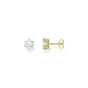 THOMAS SABO Gold Ear studs with big, white zirconia