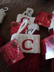 ST. NICHOLAS SQUARE 8" MINI MONOGRAMMED KNIT CHRISTMAS STOCKING (NWT)