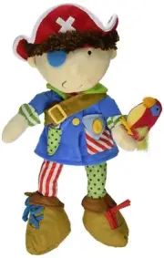 New Manhattan Toys Learn To Button Zip Tie Buckle Activity Pirate Cloth Doll