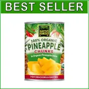 Organic Canned Pineapple Chunks in Juice - 14 Oz Pack of 6 for Snacking