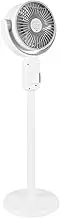 Generic Fan for Bedroom, 90°+180° Oscillating Pedestal Fan, Quiet Floor Fans with 5 Speeds, 8H Timer, Remote Control, Adjustable Height Standing Fans for Home, Office, Living Room