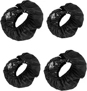 Tabanzhe 4PCS Baby Wheel Covers-Universal Stroller Wheel Protectors Waterproof Dustproof Pram Wheel Protection Accessories for Buggy Pushchair Front Rear(Black)