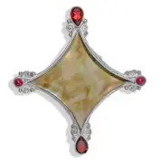 Offerings Sajen Sterling Silver One-of-a-Kind Golden Rainbow Shell Pin-Pendant