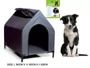 LARGE Waterproof Pet House Flea Mite Grey Color Dog Bed Puppy Kennel Elevated FW
