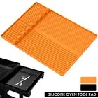 Grill Side Shelf Mat Silicone Griddle Tool Mat with 8 Slot Anti-Slip Grill DQ