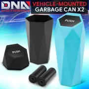 1/2L Auto Car Mini Rubbish Bin Holder Trash Garbage Can Dust Case w/ Lid 2Pcs