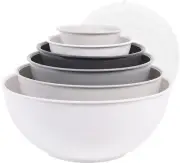 BPA Free Plastic round Mixing Bowl with Lids, 12 Pack Nesting Bowls with Lids Se