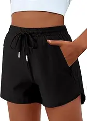 [LIONJIE] Girls High Waist Running Shorts Quick Dry Athletic Workout Soccer Basketball Shorts with Mesh Liner Zipper Pockets