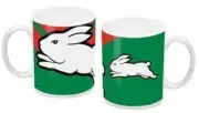 98855 SOUTH SYDNEY RABBITOHS NRL LARGE TEAM LOGO CERAMIC COFFEE MUG IN BOX