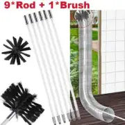 Flexible Chimney Sweep Set Flue Sweeping Brush & Rod Kit Soot Cleaning Rods Tool