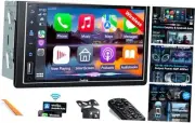Wireless Double Din Carplay & Android Auto, 7 Inch Full HD car stereo