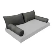|SLIPCOVER ONLY| S2 Outdoor Bolster Backrest Pillow Covers Same Piped Twin AD003