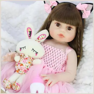 Reborn Dolls Reborn Dolls 女孩可水洗加重身體娃娃帶奶嘴奶瓶甜美裝扮 Reborn Doll s