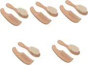 UPKOCH 5 Sets Wooden Hair Brush Set Soft Bristle Baby Scalp Brush Comb Scalp Scrubber