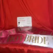 New Pop Fizz Designs Bride Bachelorette Party Sash Funny 12 Piece Set Pink