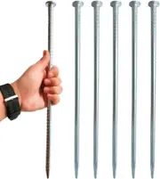 Rebar Stakes 16 Inch Metal Spikes for Asphalt 1/2 Inch Diameter-6 Pack Ground de