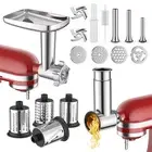 Meat Grinder & Stainless Steel Slicer Shredder Attachment for KitchenAid Stan...