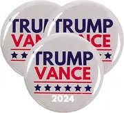 [Mad Mags] Trump Vance 2024 Buttons, Presidential Campaign Pin, Republican Accessory for Parades and Ralies, 2.25 Inches (Pack of 3), Plastic, no gemstone