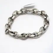 New DAVID YURMAN Men's 11.6mm Faceted Sterling Silver Chain Bracelet Size Medium