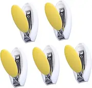 Toyvian 5PCS Nail Care Tool Cartoon Egg Shaped Nail Clippers for Safe and Stylish Random Color Suitable for Newborns and Blades with Protective Sleeves Random Color