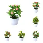 Plant Fake Flowers Plastic Lemon Tree Potted Outdoor
