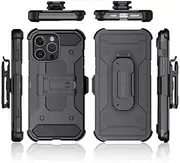 Belt Clip Case Compatible with iPhone Xs/X - Holster, Face Inward/Outward, Kickstand, Military Grade Heavy Duty Phone Case for iPhone Xs/X 5.8 inch, Black
