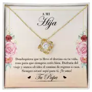 Regalo Para Hija De Papa Collar 14K Oro Blanco o 18K Amarillo Navidad Cumpleaños