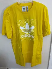 adidas MONOGRAM SQUARE Retro Men T-Shirt Tee Yellow Ed7045