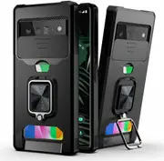 4in1 For Google Pixel 6A Case Shockproof Heavy Duty Wallet Cover Kickstand