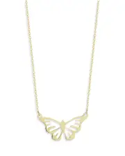 Moon & Meadow Butterfly Necklace in 14K Yellow Gold, 16