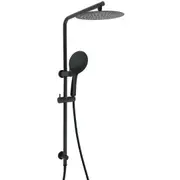 WELS Black 2in1 8/10/12" Round Shower Rain Head & 3 Mode Handheld Silding Wall Rail Set