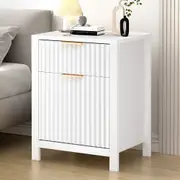 ALFORDSON Bedside Table Storage 2 Drawers Cabinet White