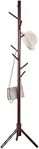Rubberwood Wooden Floor Standing Clothes Hall Tree Free Standing Hallstand Stand Rack Coat Stand Holder with 8 Hooks
