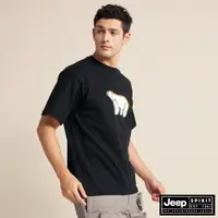 在飛比找蝦皮商城優惠-JEEP 北極熊純棉短袖T恤 (男女適穿) -黑色