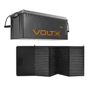 VoltX 12V 300Ah Lithium Battery with 100W Solar Panel Mat