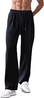 [maytopia] Men’s Sweatpants with Pockets Open Bottom Lounge Pants Straight Leg Baggy Yoga Pants Workout Athletic Sweatpants
