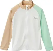 [Ocean Pacific] 564463 Kids Rash Guard, Full Zip, Standing Collar, Solid Color, Bi-Color Scheme, Dull Color