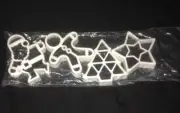 NEW~NIP~4 Pc Cookie Cutters~Santa, Gingerbread, Christmas Tree, Star ~ White