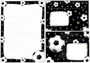 Writing Paper Set Letter Pad with Envelope for Boys Children Football Black Children's Motif Letter Paper Pad Lined (A5 Pad with 25 Sheets + 15 Envelopes)