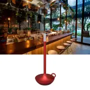 Red Rechargeable Candle-Shape Table Lamp 3 Brightness Levels Portable